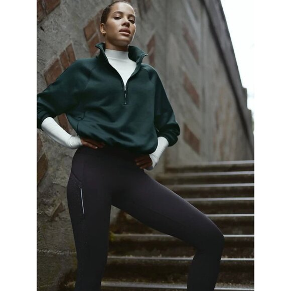 Athleta M Altitude Edge 1/2 Zip Sweatshirt Cypress Green Medium - Picture 1 of 7